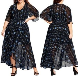 NWT City Chic Shadow Stripe Maxi Dress